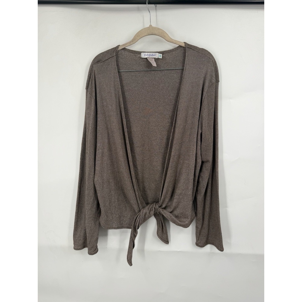 Fresh Produce Cotton Blend Women 3X Crop Cardigan Granolagirl Y2K Minimalist